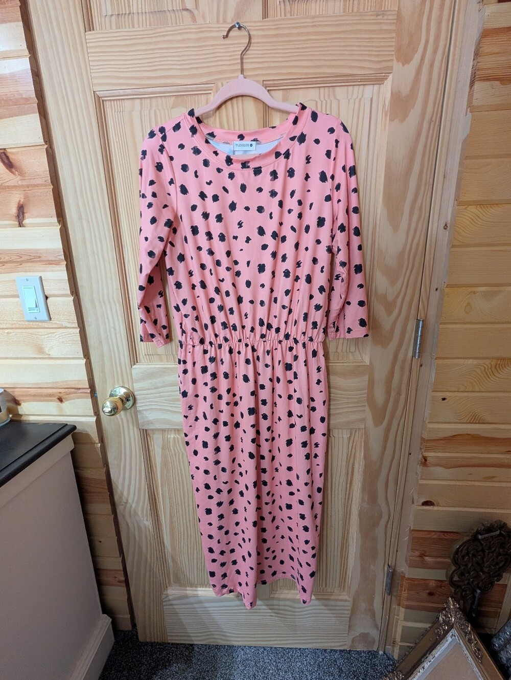 Women's Nuggles M Harper Jane Pink 🩷 Elastic Waist Dress